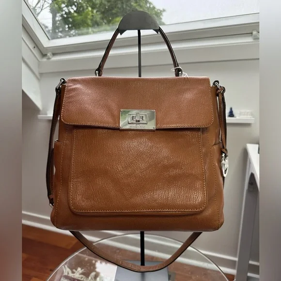 🔥 MK Brown Crossbody Bag with Pebbled Leather - Picture 7 of 9